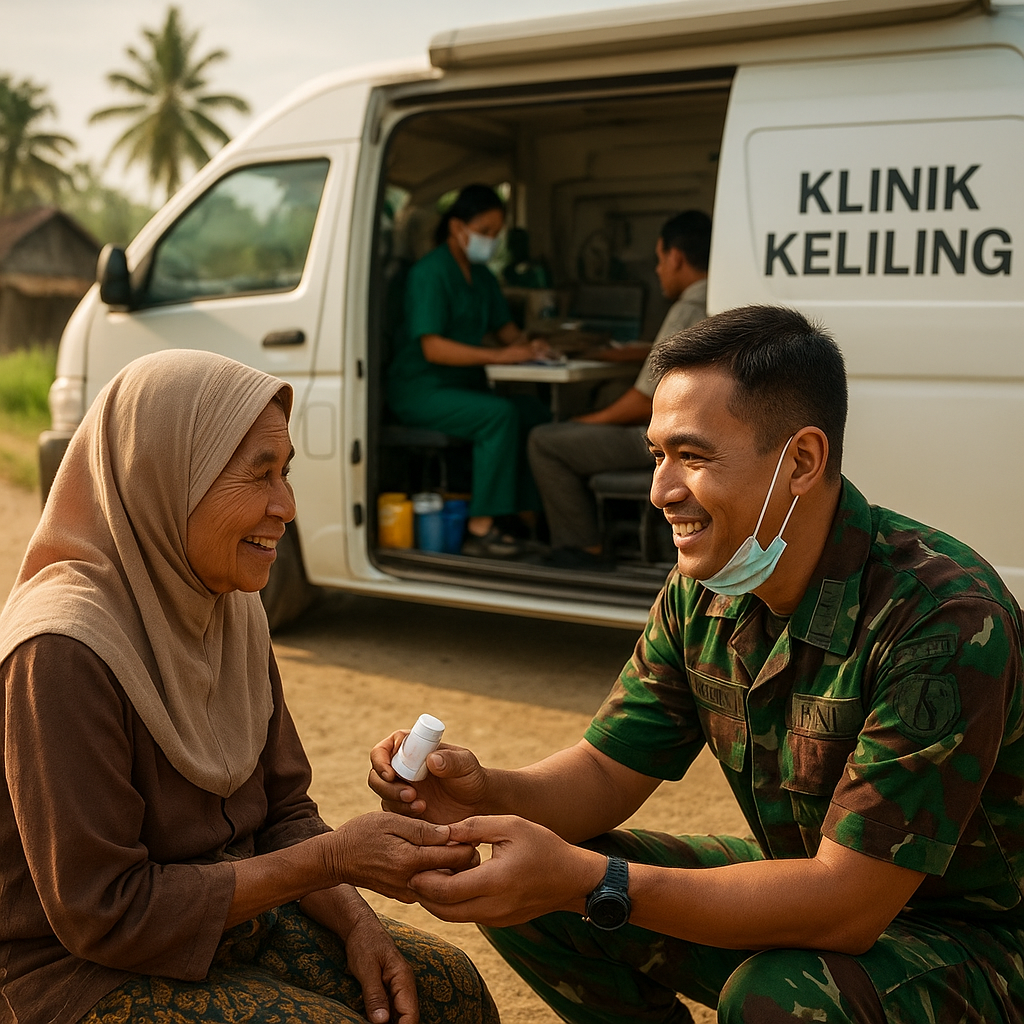 Dokter TNI Menyapa Pelosok: Klinik Keliling Bawa Senyum dan Kesehatan untuk Warga Desa Terpencil