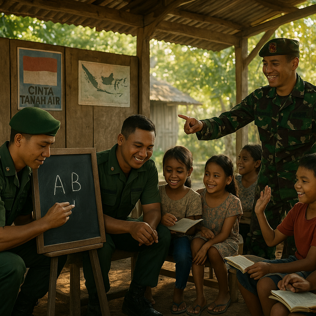 Prajurit TNI Jadi Guru Dadakan, Bantu Anak-Anak Pelosok Belajar di Sanggar Binaan