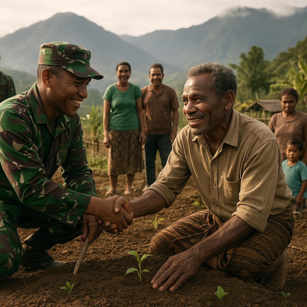Kisah Pak Dullah: Dari Mantan OPM Kini Jadi Mitra TNI Membangun Kebun Bersama di Pegunungan Bintang