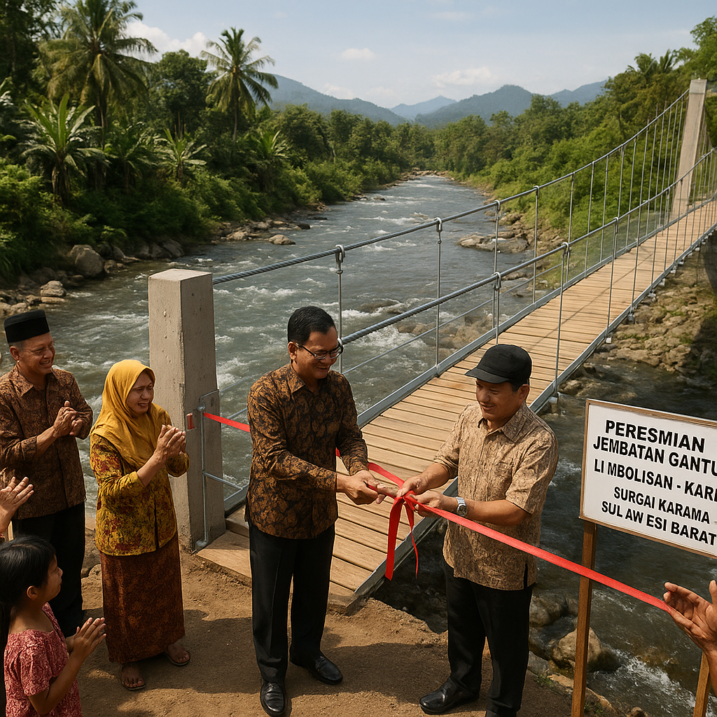 Jembatan Gantung Baru: Pengikat Dusun yang Terpisah Sungai di Sulawesi