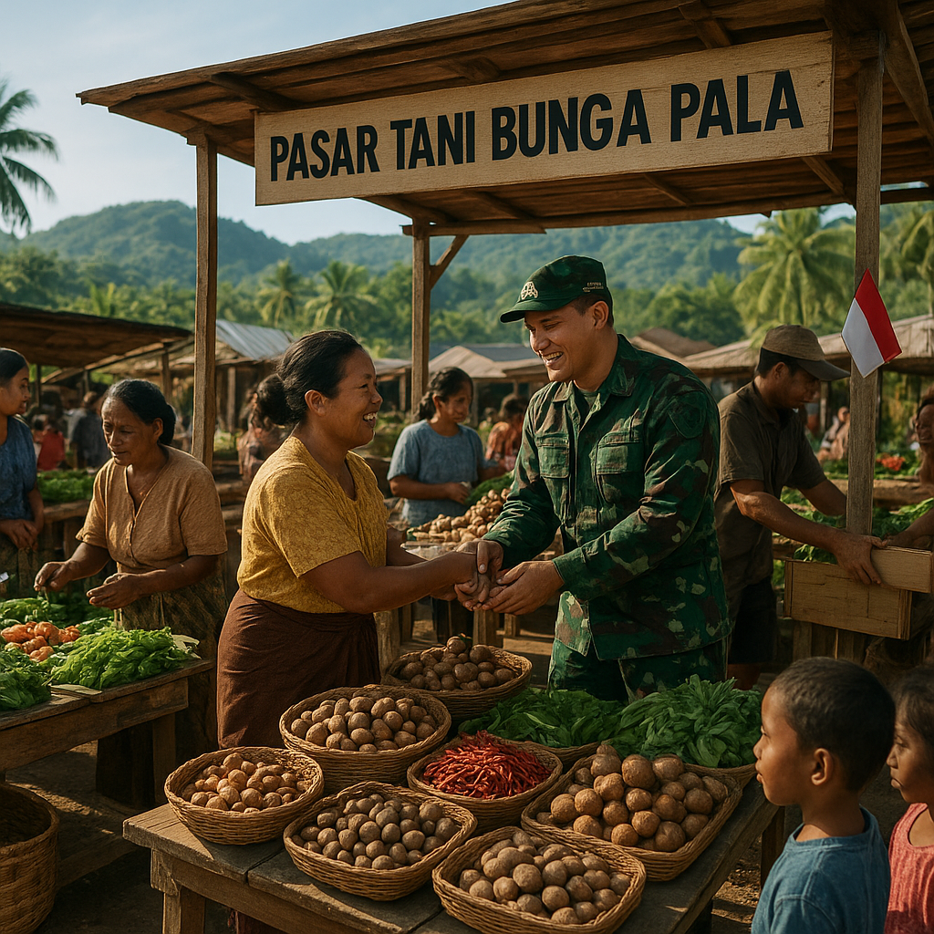 Pasar Tani Binaan TNI di Maluku Jadi Pusat Perekonomian Baru