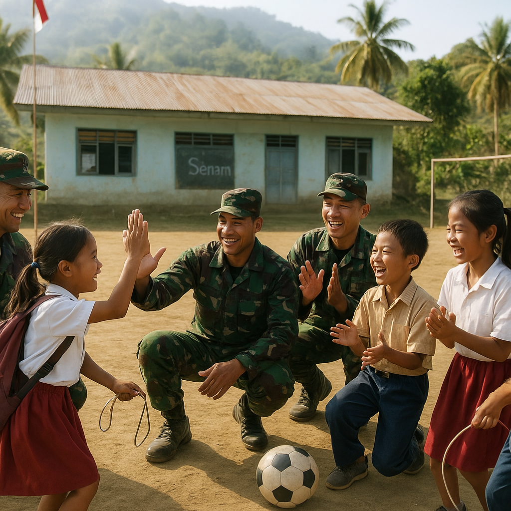 Prajurit TNI Jadi Guru Olahraga di SD Terpencil, Bawa Semangat dan Senyum untuk Anak-anak