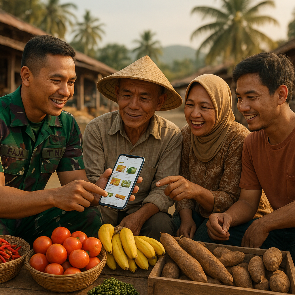Dari Ladang ke Pasar: TNI Bantu Warga Pasarkan Hasil Pertanian Desa Lewat Platform Digital