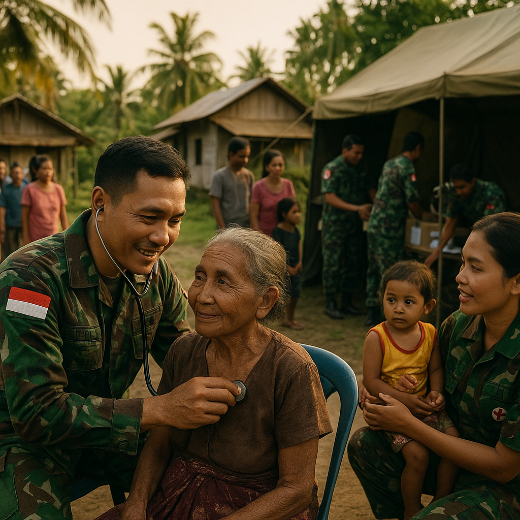 Kedatangan Misi Medis TNI di Pelosok Halmahera, Puluhan Warga Antusias Periksa Kesehatan