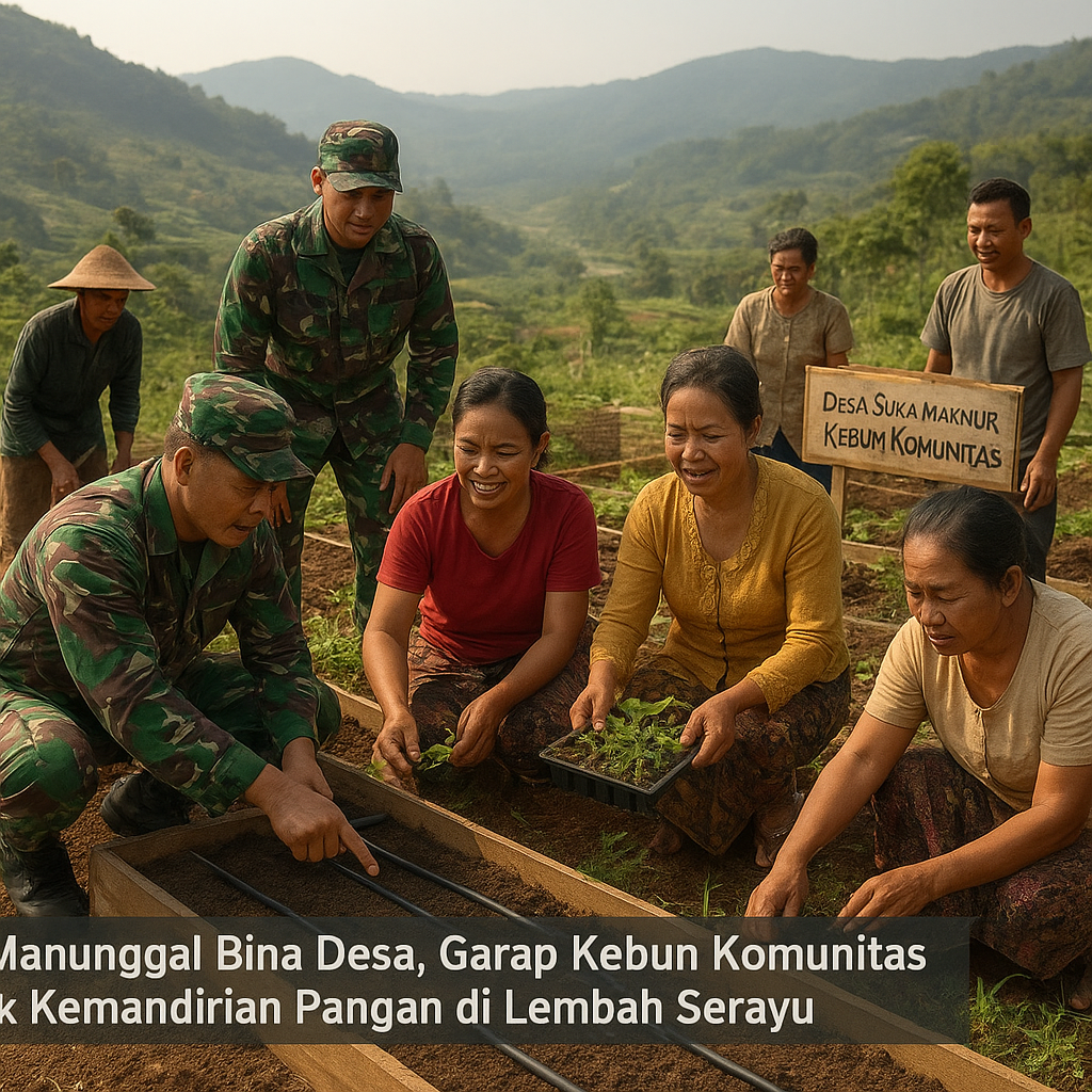 TNI Manunggal Bina Desa, Garap Kebun Komunitas untuk Kemandirian Pangan di Lembah Serayu