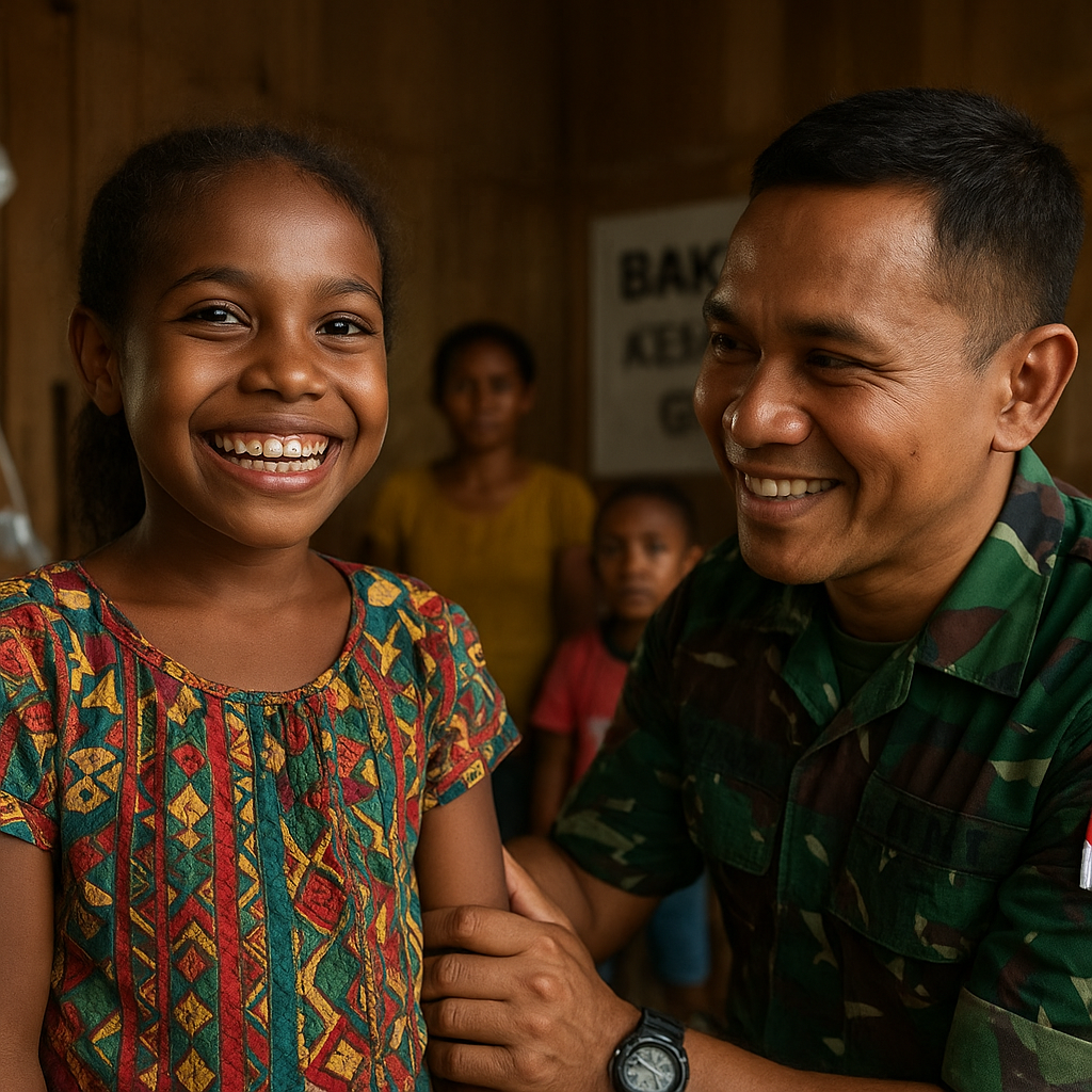 Senyuman Gadis Kecil di Ujung Papua Usai Dokter TNI Pasang Behel Gigi Gratis