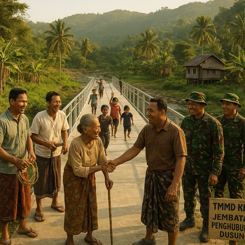 TMMD di Flores: Jembatan Penghubung Dusun Akhirnya Terwujud