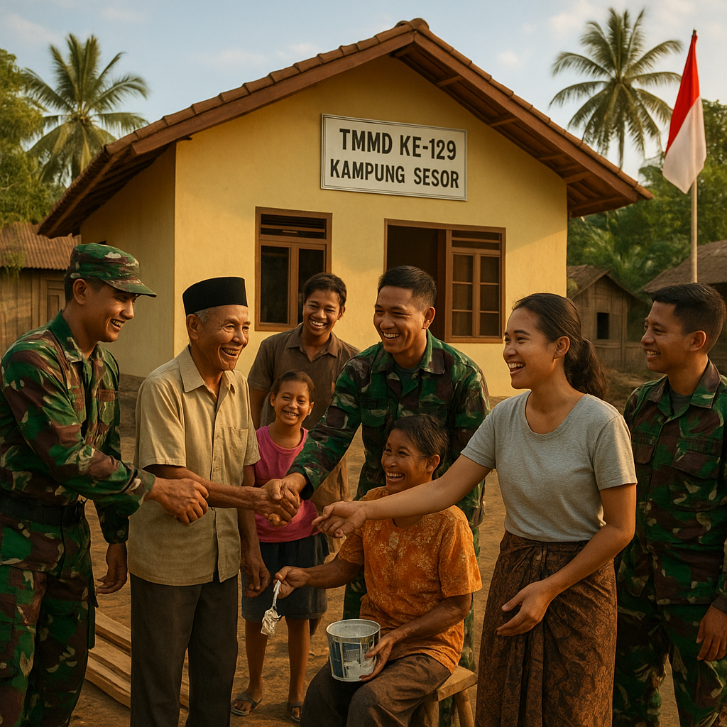 Bukan Sekadar Membangun, TMMD Ke-129 Merajut Erat Tali Kekeluargaan di Sesor