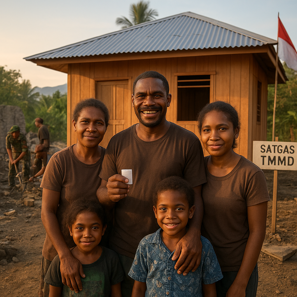 Dari Dinding Runtuh Menuju Rumah Impian, Satgas TMMD Manokwari Bangun Harapan Keluarga Papua