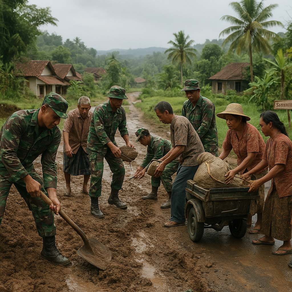 Aspirasi Warga Desa: 'Jalan Rusak, TNI Hadir Bantu Perbaiki Akses Kami'