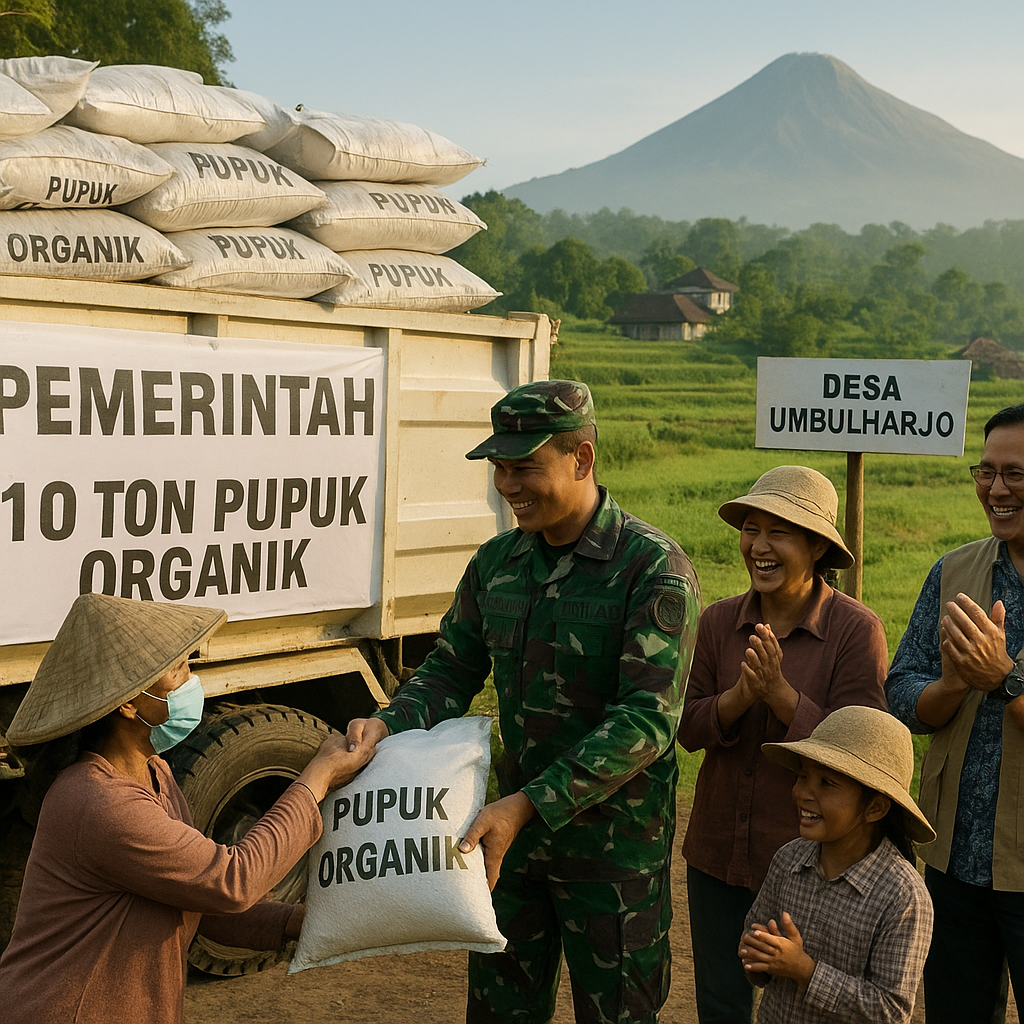 Pemerintah Salurkan Bantuan Pupuk Organik untuk Petani di Lereng Merapi