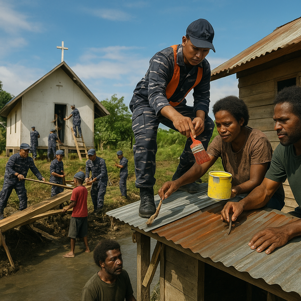Gotong Royong di Serbuan Teritorial 2026, TNI AL Sambangi Papua untuk Bedah Rumah & Perbaiki Ibadah