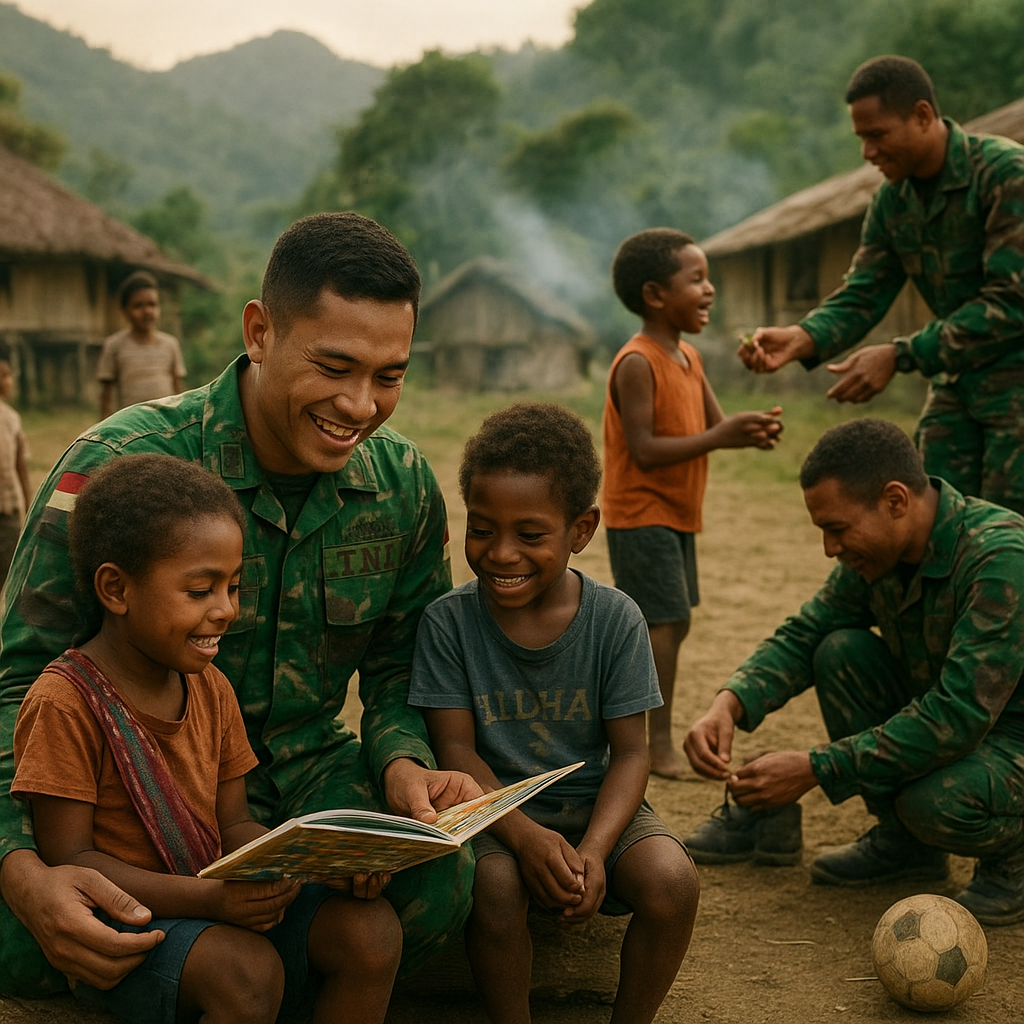 Satgas TNI Jadilah 'Kakak' bagi Anak-Anak di Daerah Konflik Papua Tengah