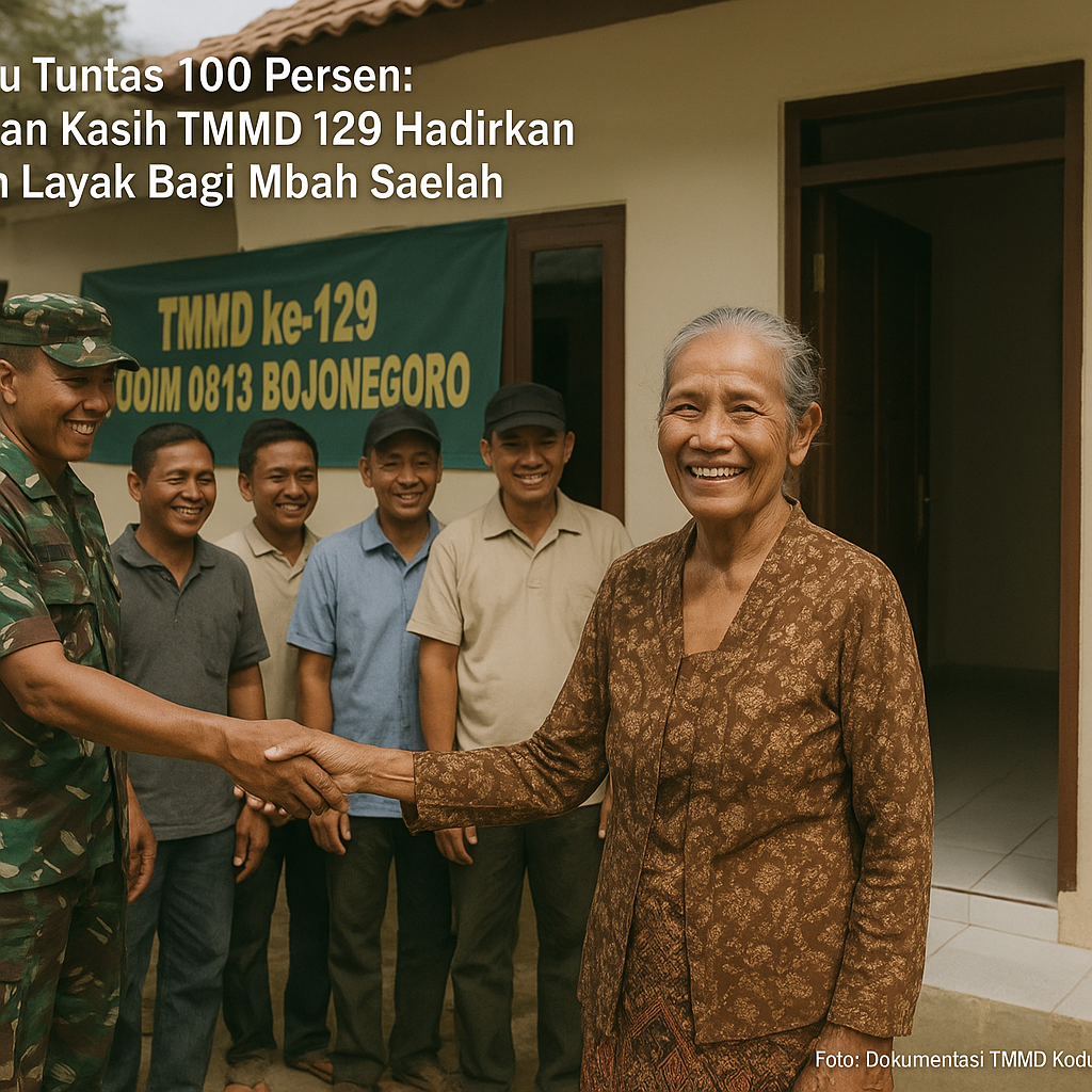 Rutilahu Tuntas 100 Persen: Sentuhan Kasih TMMD 129 Hadirkan Hunian Layak Bagi Mbah Saelah