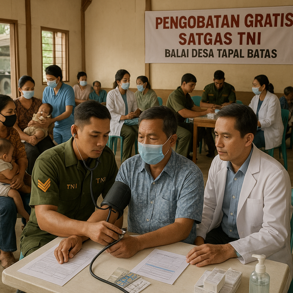 Dokter Satgas TNI Gelar Pengobatan Gratis, Ratusan Warga Desa Tapal Batas Antusias Datang