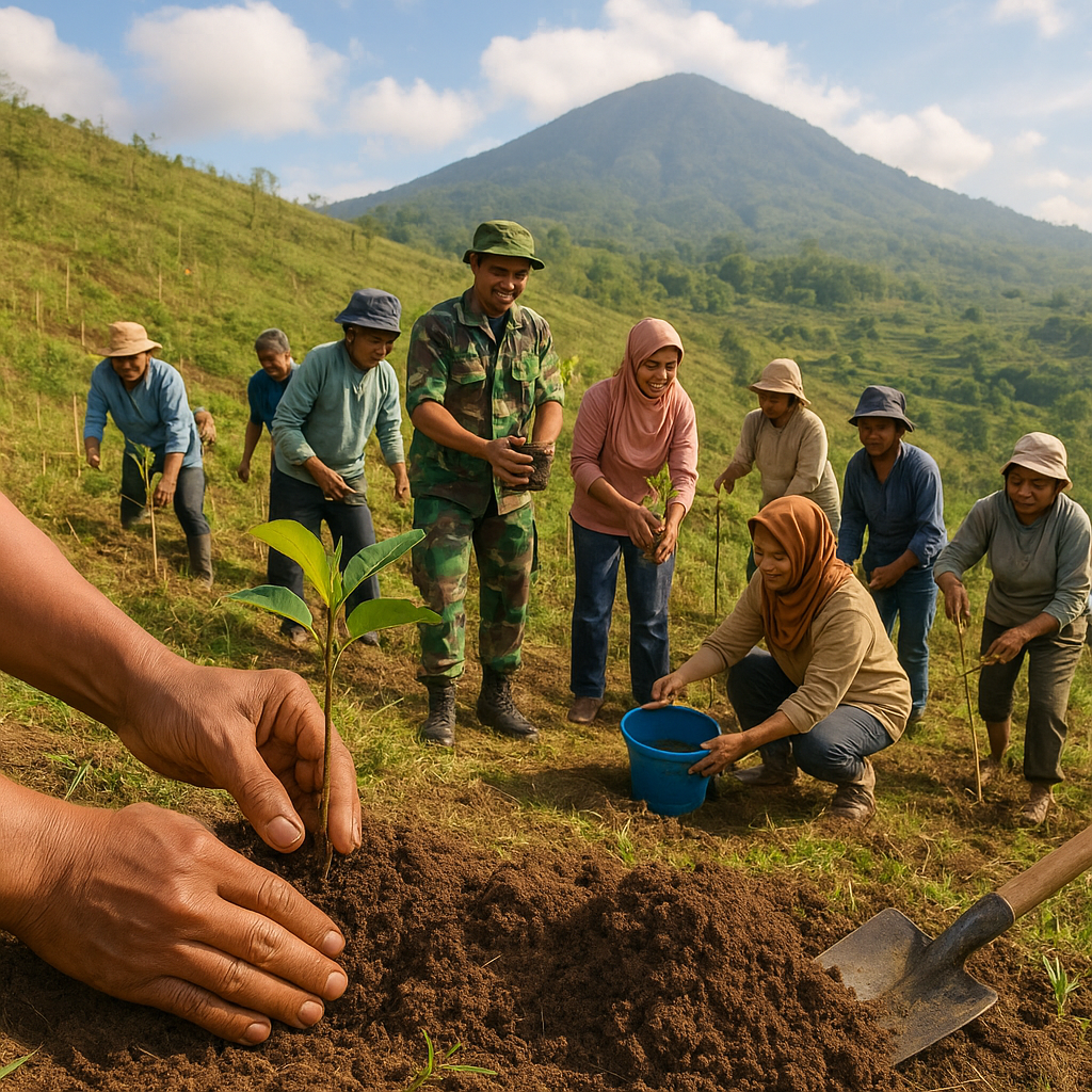 Kisah Penghijauan: Warga dan Babinsa Tanam Ribuan Pohon di Lereng Gunung Muria