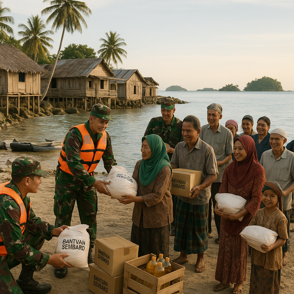 Bantuan Sembako dari TNI Hingga ke Pulau Terdepan Natuna