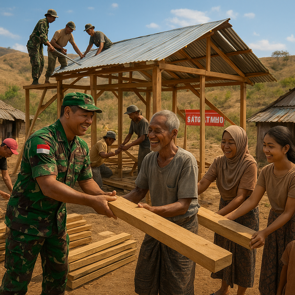 Satgas TMMD Bantu Warga NTT Bangun Rumah Layak Huni