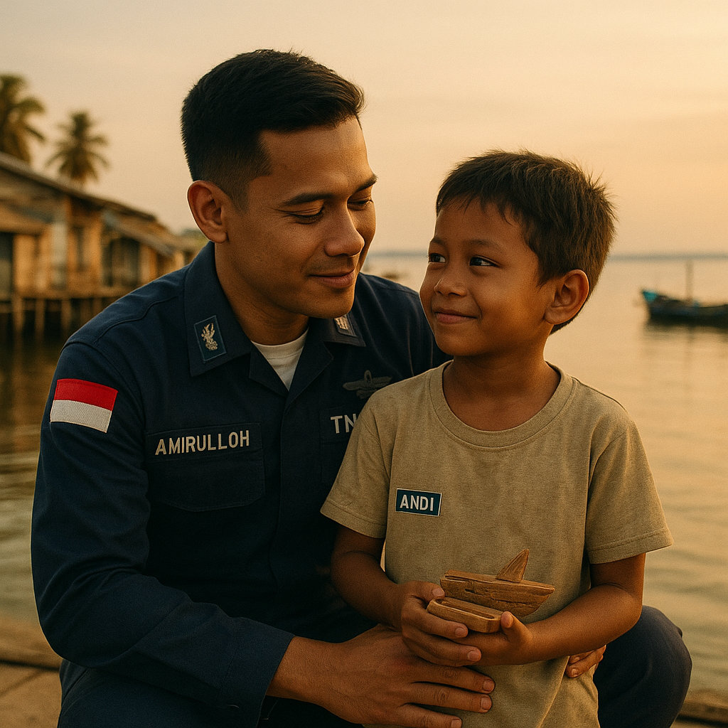Kisah Haru: Prajurit TNI AL Jadi 'Ayah Angkat' Anak Yatim di Pulau Terluar