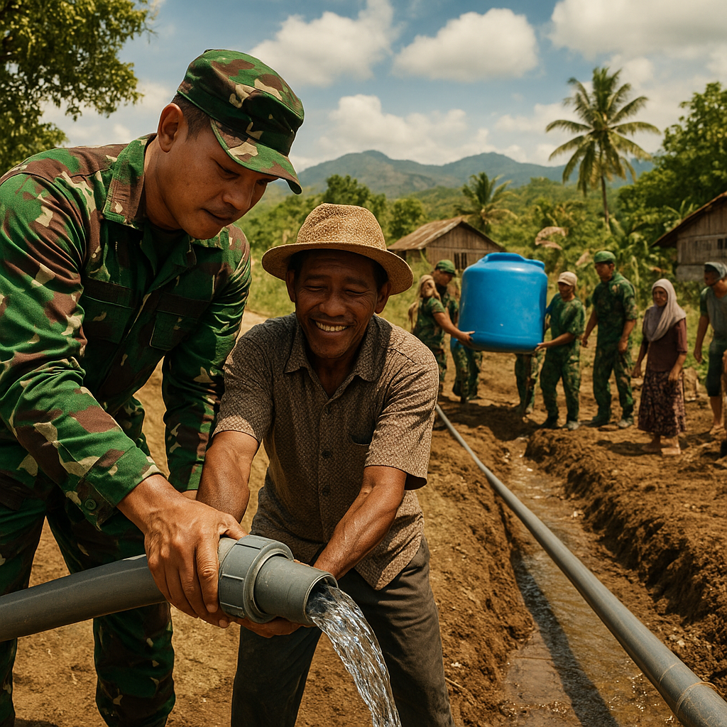 TNI AD Bantu Bangun Sarana Air Bersih untuk Desa di Flores