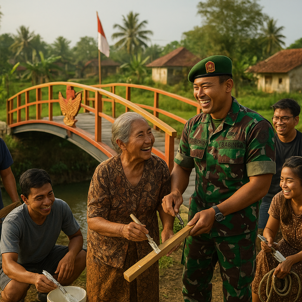 Suasana Kekeluargaan Warna-i Pembangunan Jembatan Garuda di Desa Kedungoleng