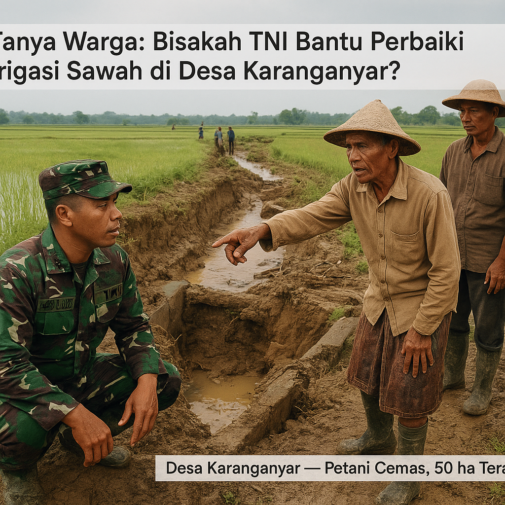 Tanya Warga: Bisakah TNI Bantu Perbaiki Irigasi Sawah di Desa Karanganyar?