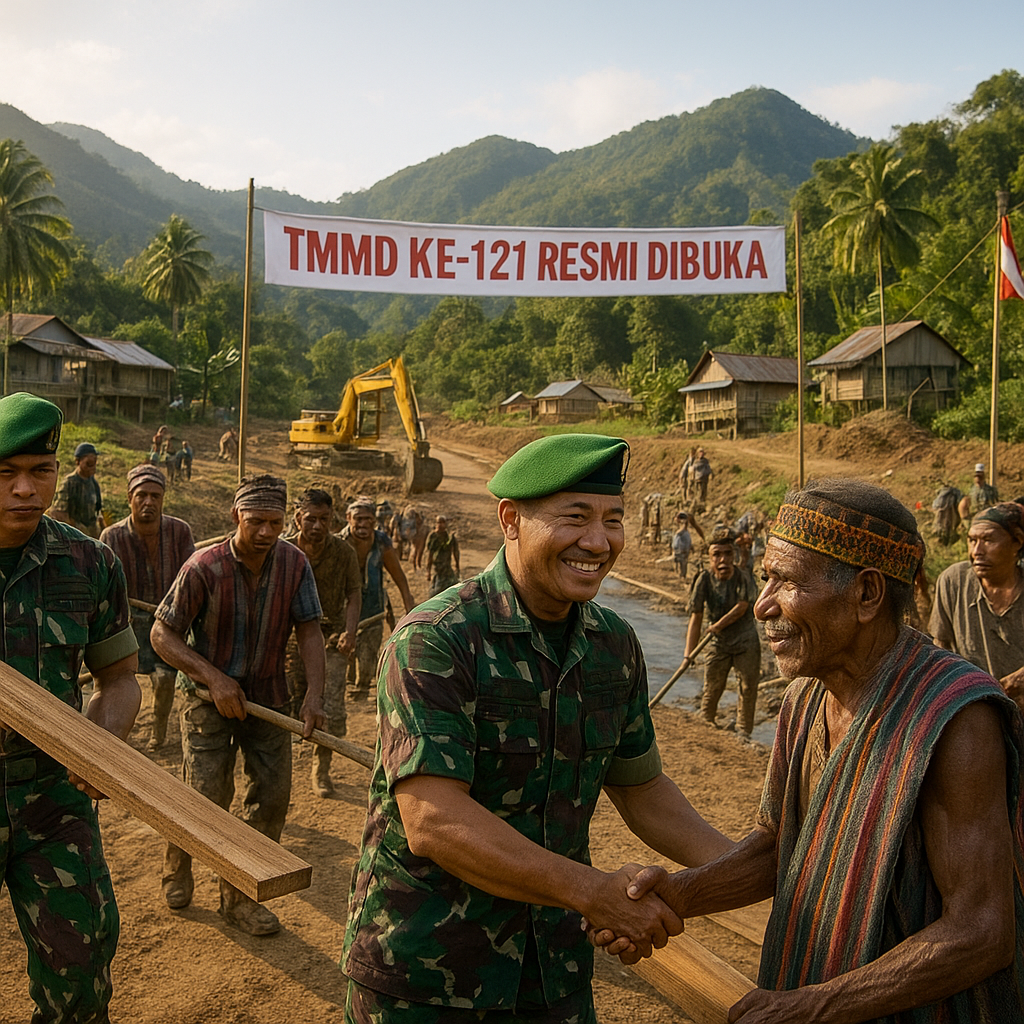 TMMD ke-121 Resmi Dibuka, Fokus Bangun Infrastruktur Desa Terpencil di Papua