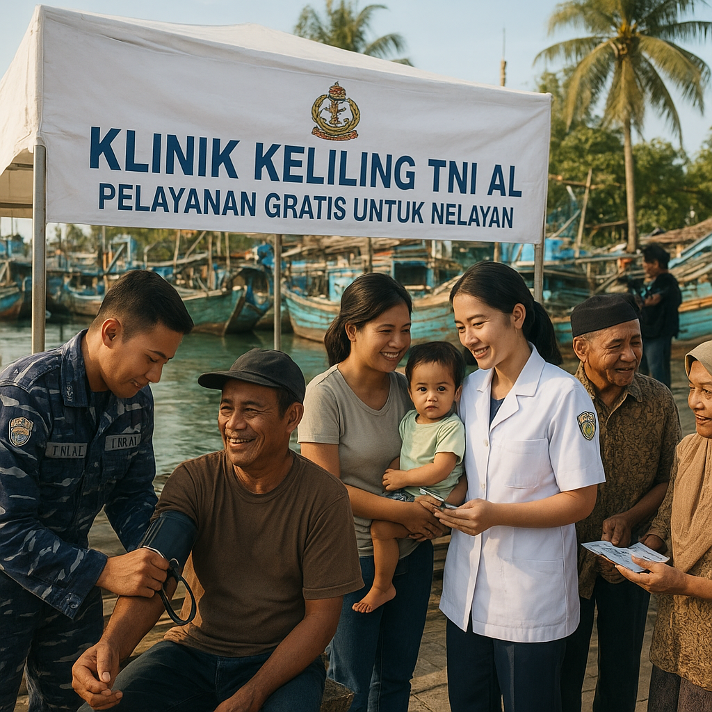 Klinik Keliling TNI AL Berobat Gratis untuk Nelayan di Pesisir Rembang