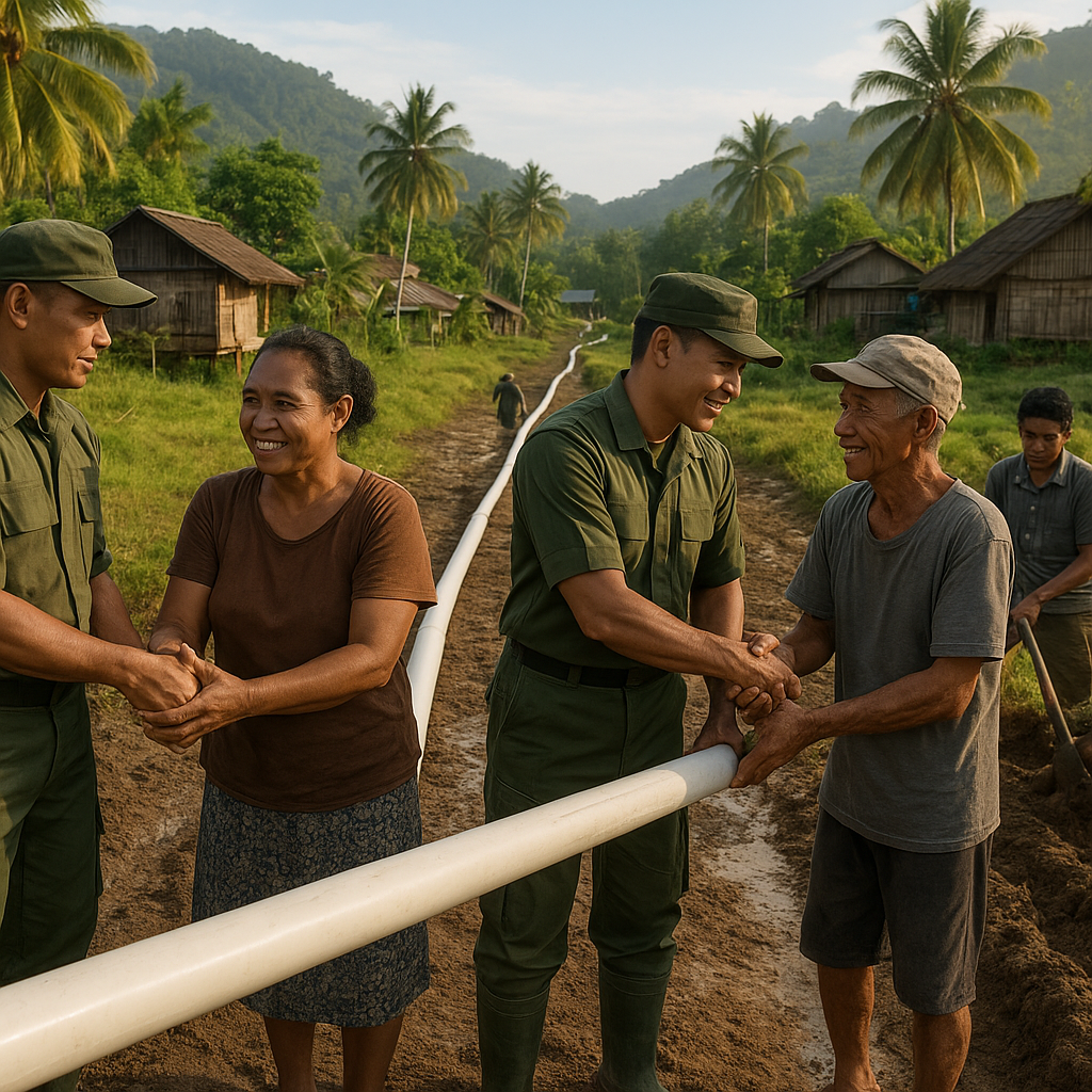 TNI dan Warga di Seram Gandeng Tangan, Bangun Akses Air untuk Kampung Terpencil