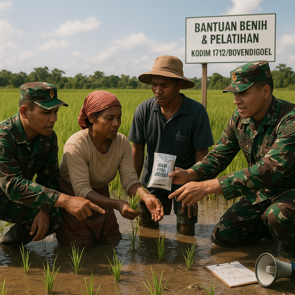 Bantuan Benih dan Pelatihan dari Kodim 1712/Bovendigoel Ubah Semangat Petani Merauke