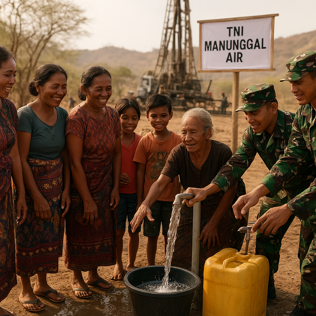 Program TNI Manunggal Air: Sumur Bor untuk Desa Rawan Kekeringan di NTT
