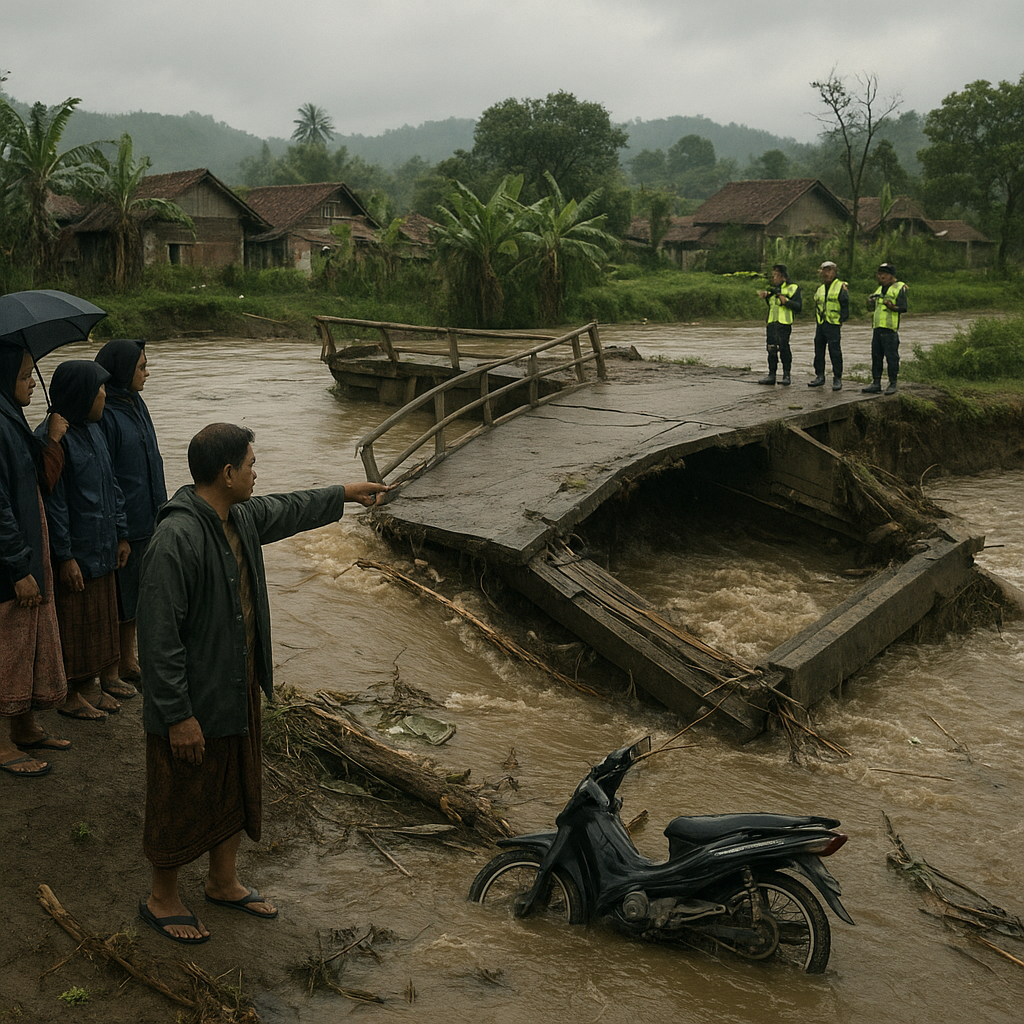 Jembatan Desa Putus Diterjang Banjir, Warga Minta Perhatian Pemerintah Daerah