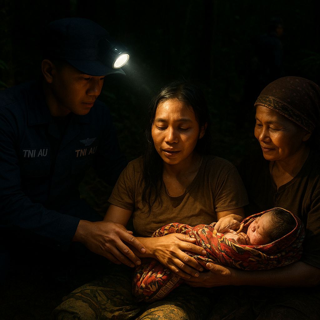 Kisah Prajurit TNI AU Bantu Ibu Melahirkan di Tengah Hutan Kalimantan