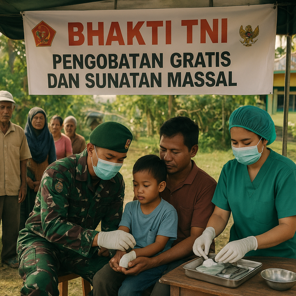 Bhakti TNI: Pengobatan Gratis dan Sunatan Massal untuk Ratusan Warga di Halmahera