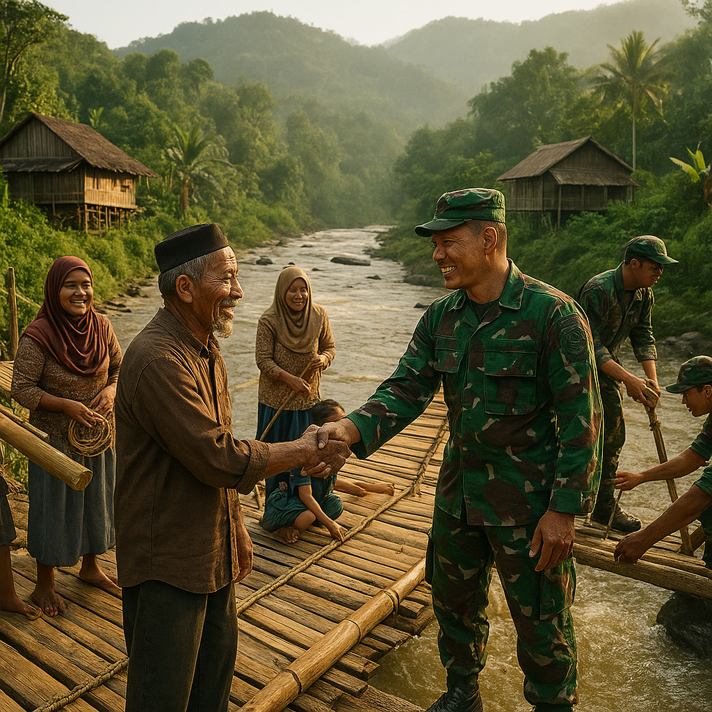 Jembatan Gantung Hasil Swadaya dan Bantuan TNI Sambungkan Dusun Terpencil di Aceh