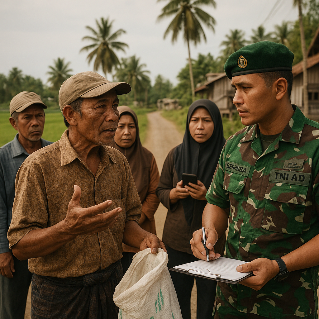 Warga Desa Tanjung Belit Curhat ke Babinsa Soal Pupuk Mahal, Ini Solusinya