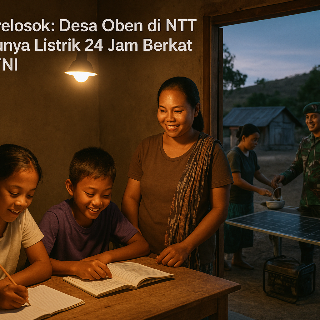 Kilas Pelosok: Desa Oben di NTT Kini Punya Listrik 24 Jam Berkat PLTS TNI