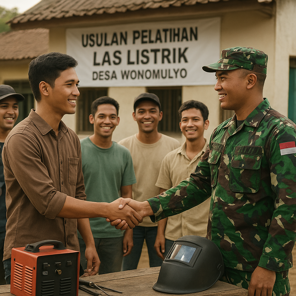 Pemuda Desa Wonomulyo Ingin Ada Pelatihan Las dari TNI, Begini Cara Mengusulkannya