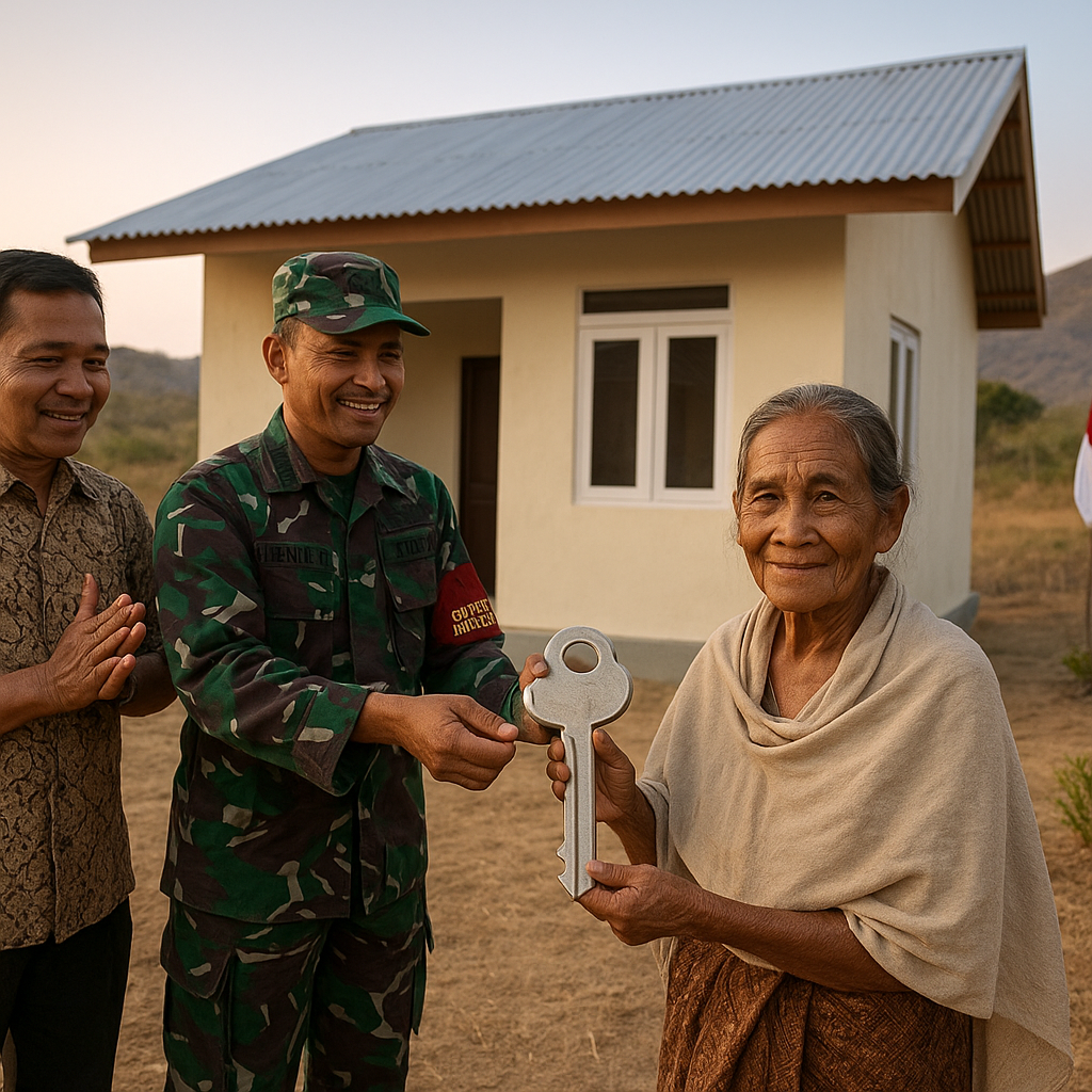 TNI Bangun Rumah Layak di Perbatasan Desa Malaka
