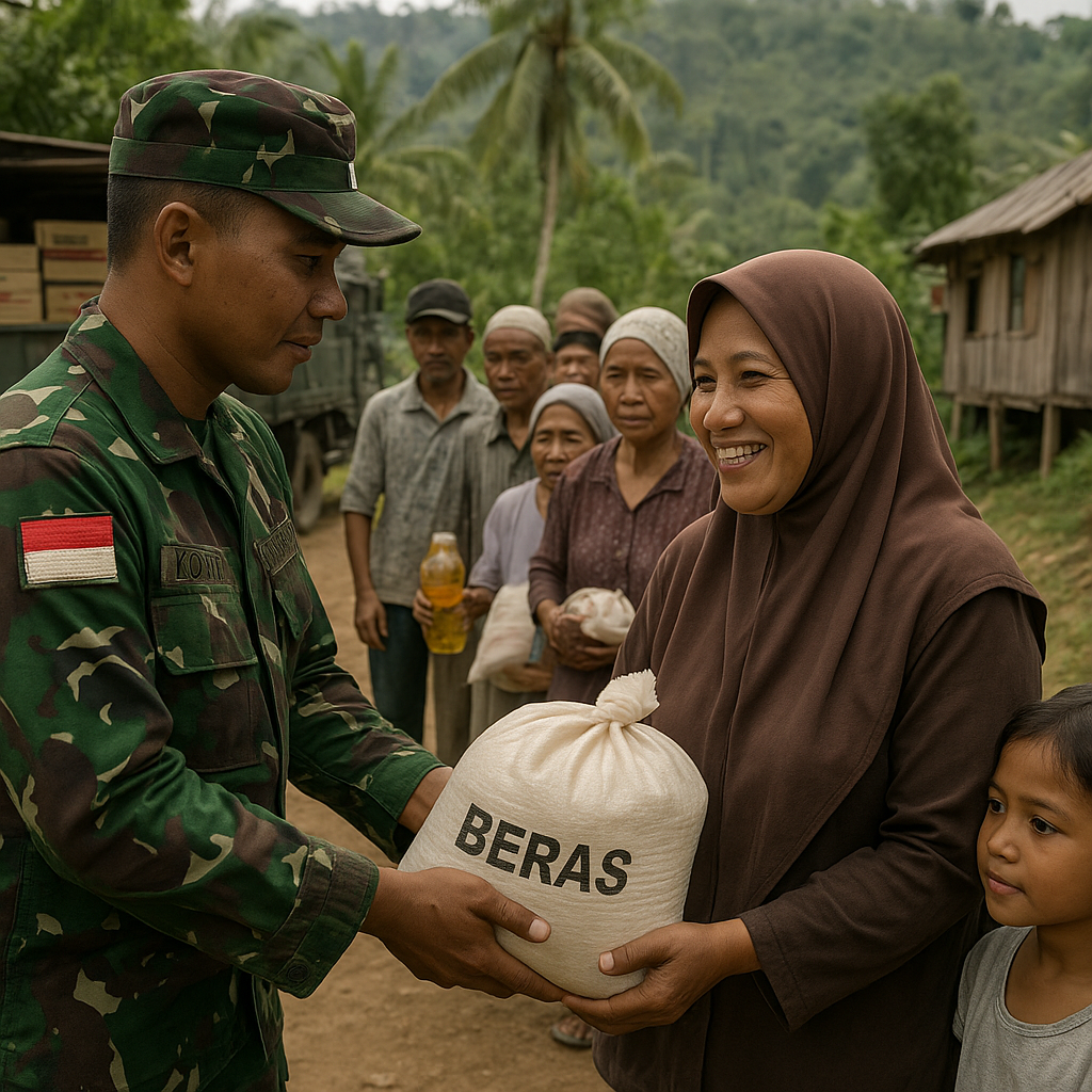 Warga Kampung Melati Terima Bantuan Sembako dari Kodim 0732