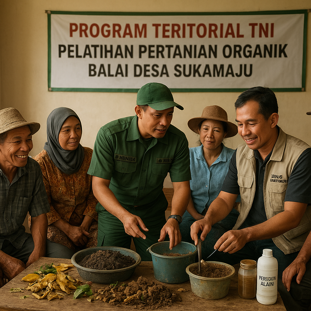 Program Teritorial TNI: Pelatihan Pertanian Organik untuk Petani Desa Sukamaju
