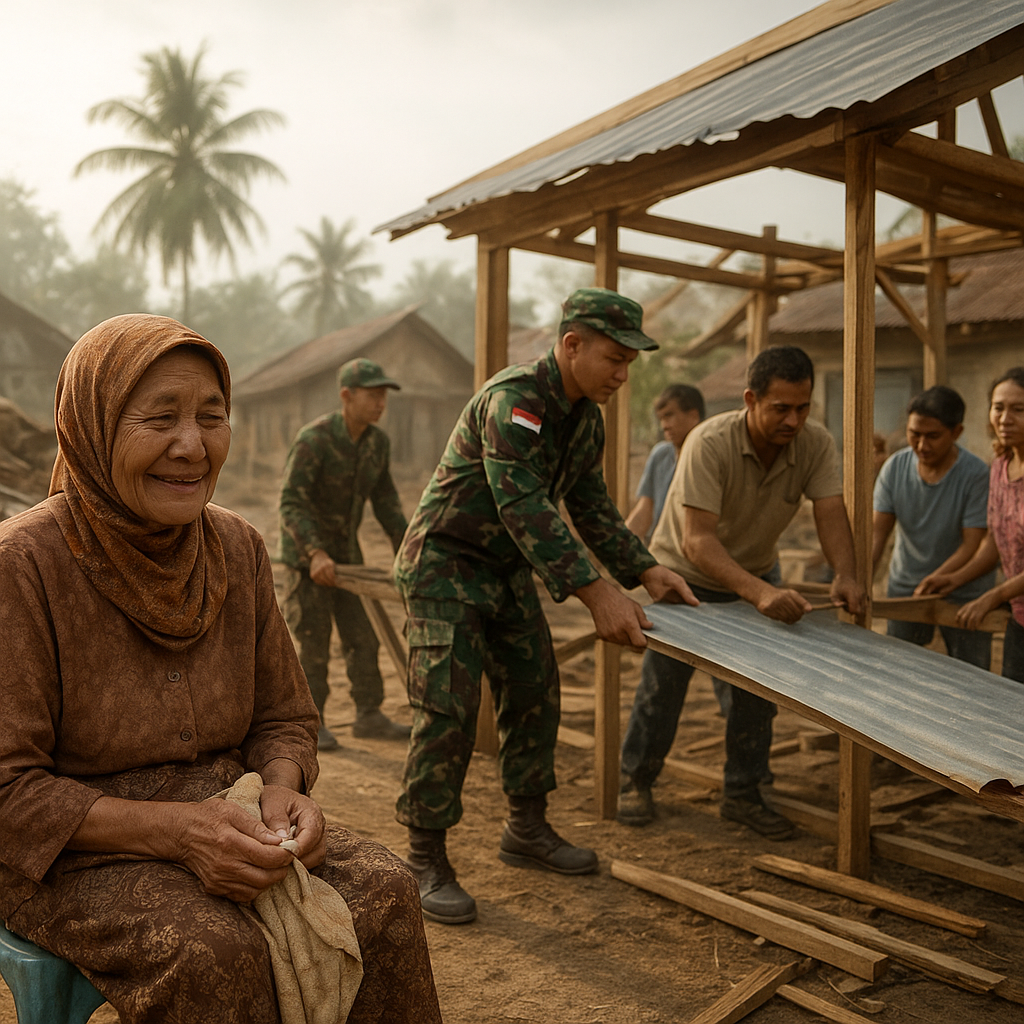 Kisah Pilu Nenek Rukoyah: Rumahnya Roboh, TNI Membangun Kembali dengan Gotong Royong