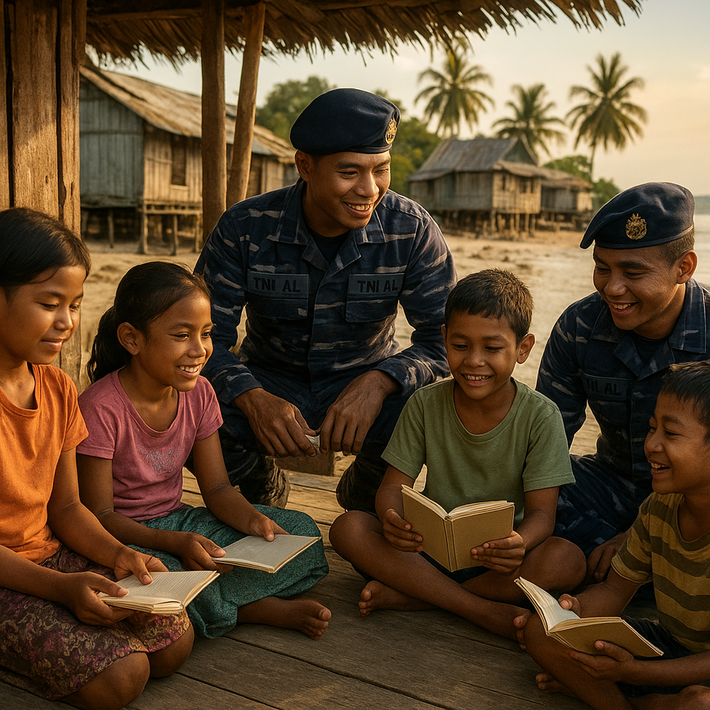 Cerita Hangat di Pulau Terpencil: Anak-anak Belajar Bersama Buku Donasi dari Prajurit