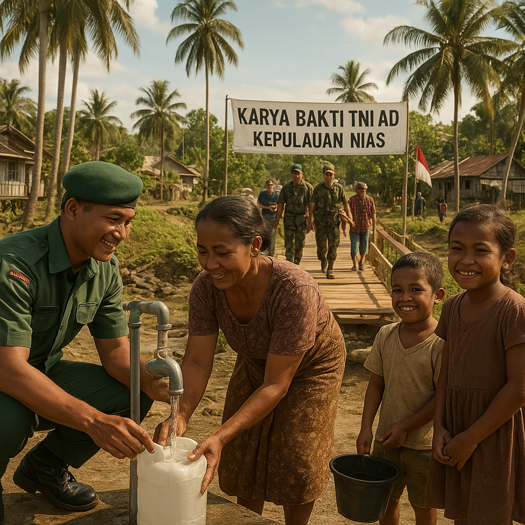 Jembatan dan Air Bersih untuk Pulau Terpencil: Program Karya Bakti TNI AD Diakhiri di Kepulauan Nias