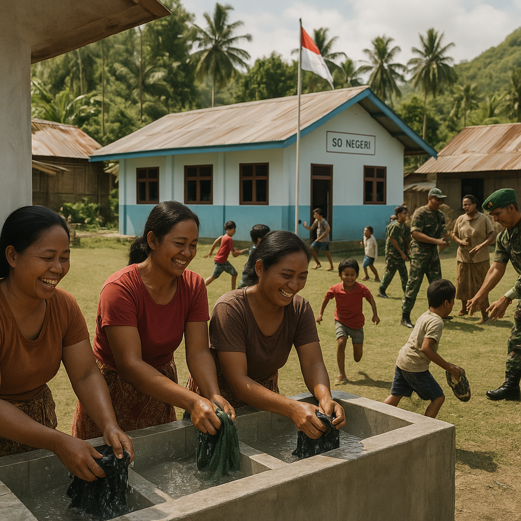 TNI Bangun MCK dan Perbaiki Sekolah di Kampung Terpencil Papua Barat