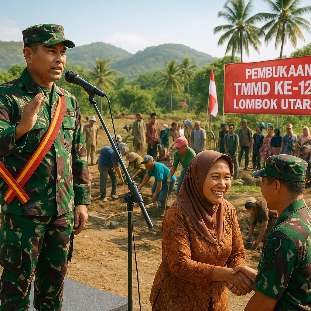 Program TMMD Ke-121 Resmi Dibuka di Lombok Utara