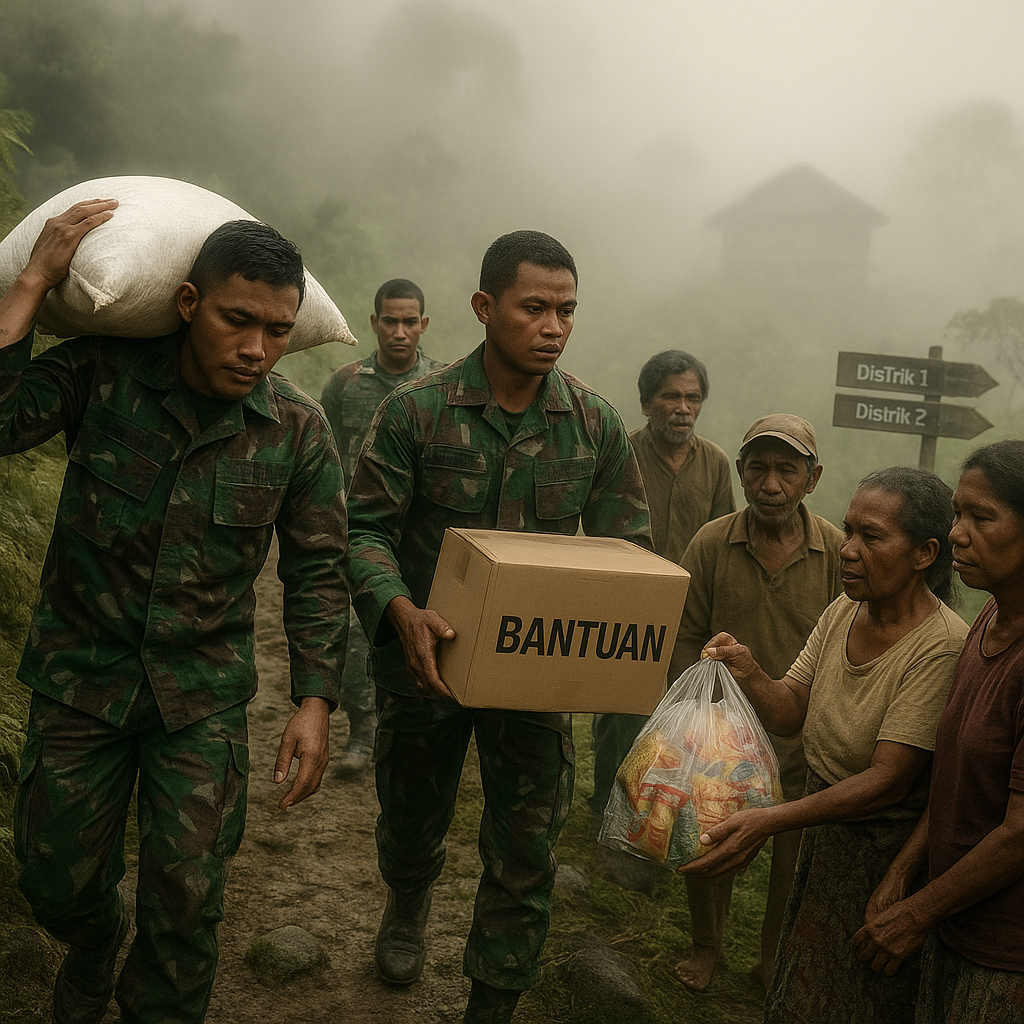 Bantuan 2 Ton Logistik Tiba di Puncak, Tembus Kabut dan Medan Terjal Demi Warga