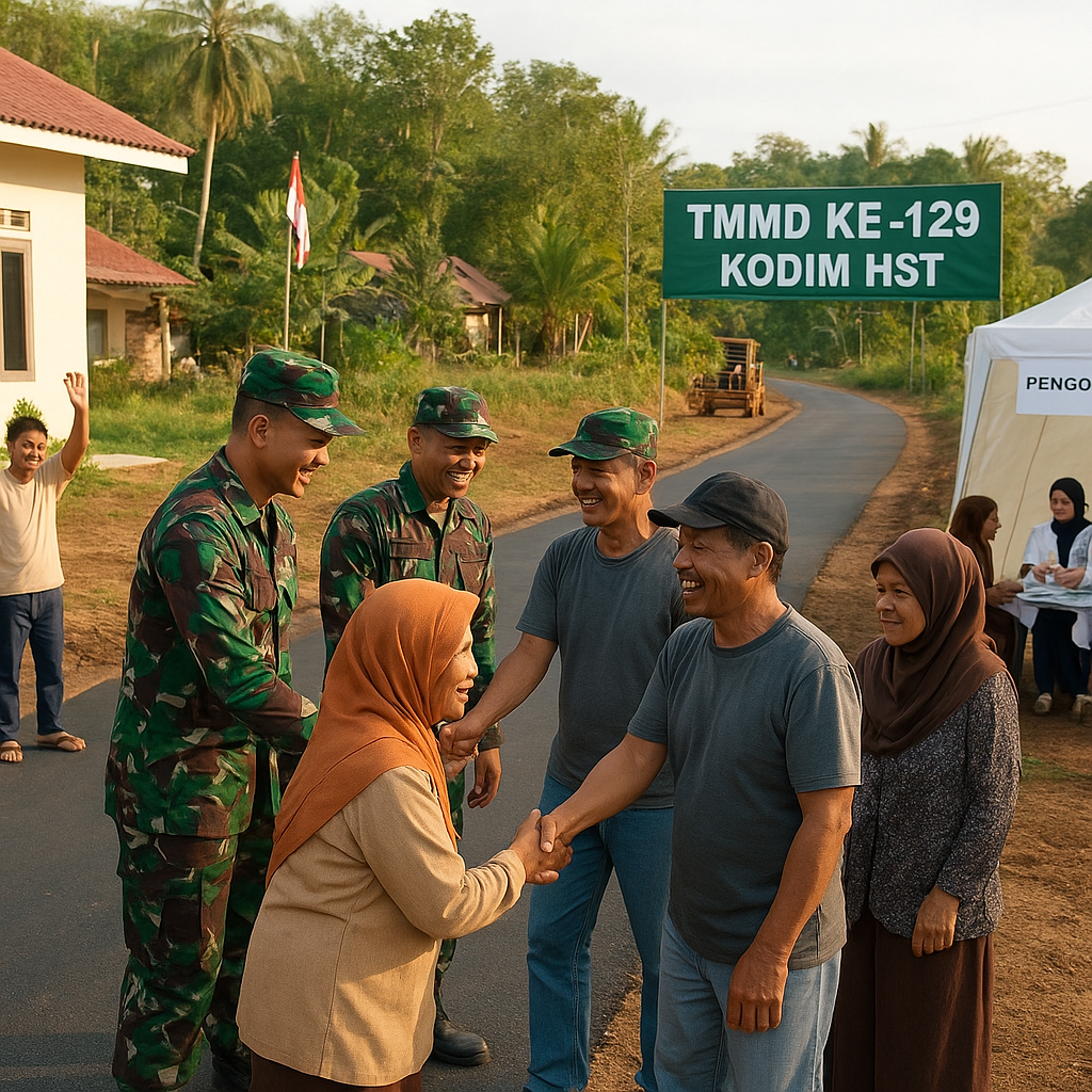 Wajah Desa Awang Berseri, TMMD Ke-129 Kodim HST Resmi Ditutup