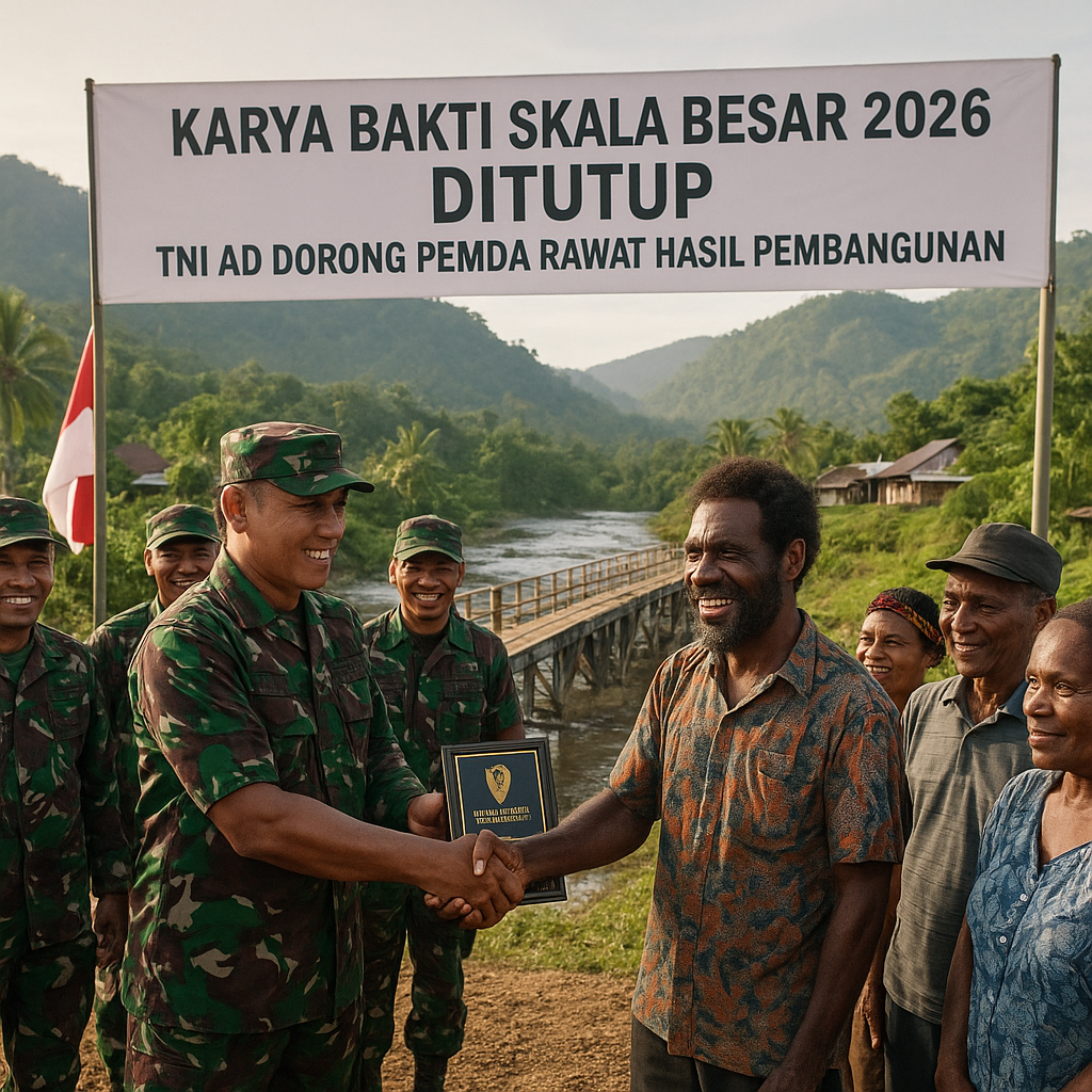 Karya Bakti Skala Besar 2026 Ditutup, TNI AD Dorong Pemda Rawat Hasil Pembangunan