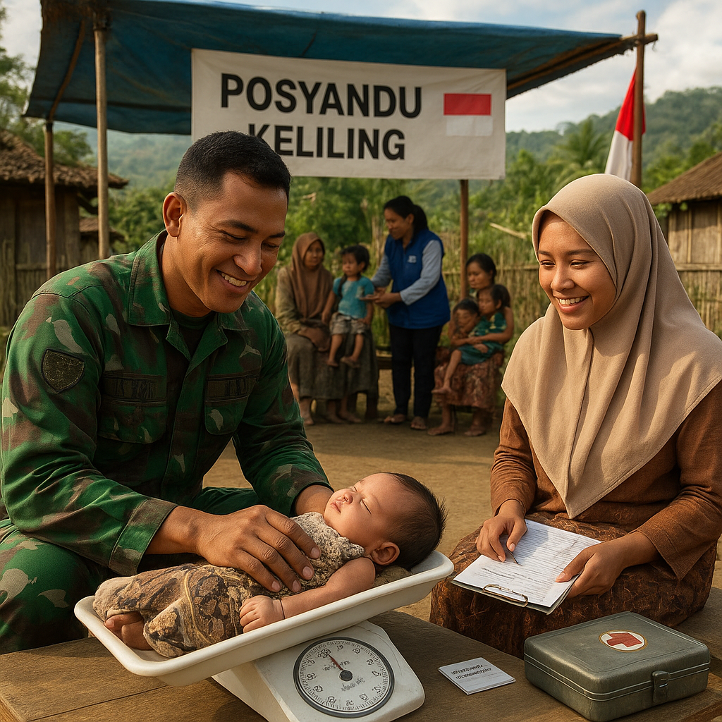 Kedekatan TNI dan Warga Lewat Posyandu Keliling di Perbatasan
